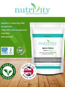 Agnus Castus 1000mg Vegan Tablets PMS Premenstrual Syndrome Cramps Hormonal Balance