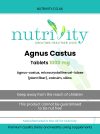 Agnus Castus 1000mg Vegan Tablets PMS Premenstrual Syndrome Cramps Hormonal Balance