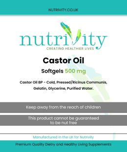 Castor Oil 500mg Soft Gels Constipation Laxative Skin Hair