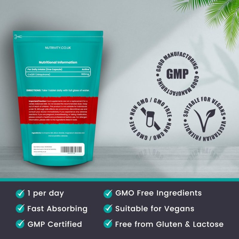 CoQ10 300mg Vegan Capsules – Naturally Fermented Ubiquinone Nutrivity UK - Image 5
