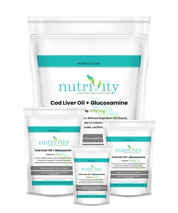 Cod Liver oil & Glucosamine 1000mg Soft Gels Joint Health Joint Care Immune System Bones Muscle Function