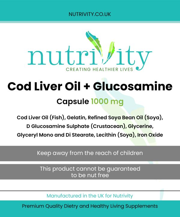 Cod Liver oil & Glucosamine 1000mg Soft Gels Joint Health Joint Care Immune System Bones Muscle Function