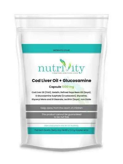 Cod Liver oil & Glucosamine 1000mg Soft Gels Joint Health Joint Care Immune System Bones Muscle Function