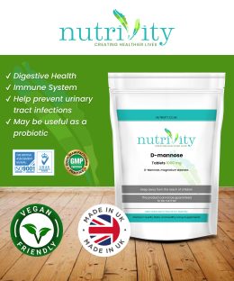D-Mannose 1000mg Vegan Tablets UTI Urinary Tract Infection Cystitis