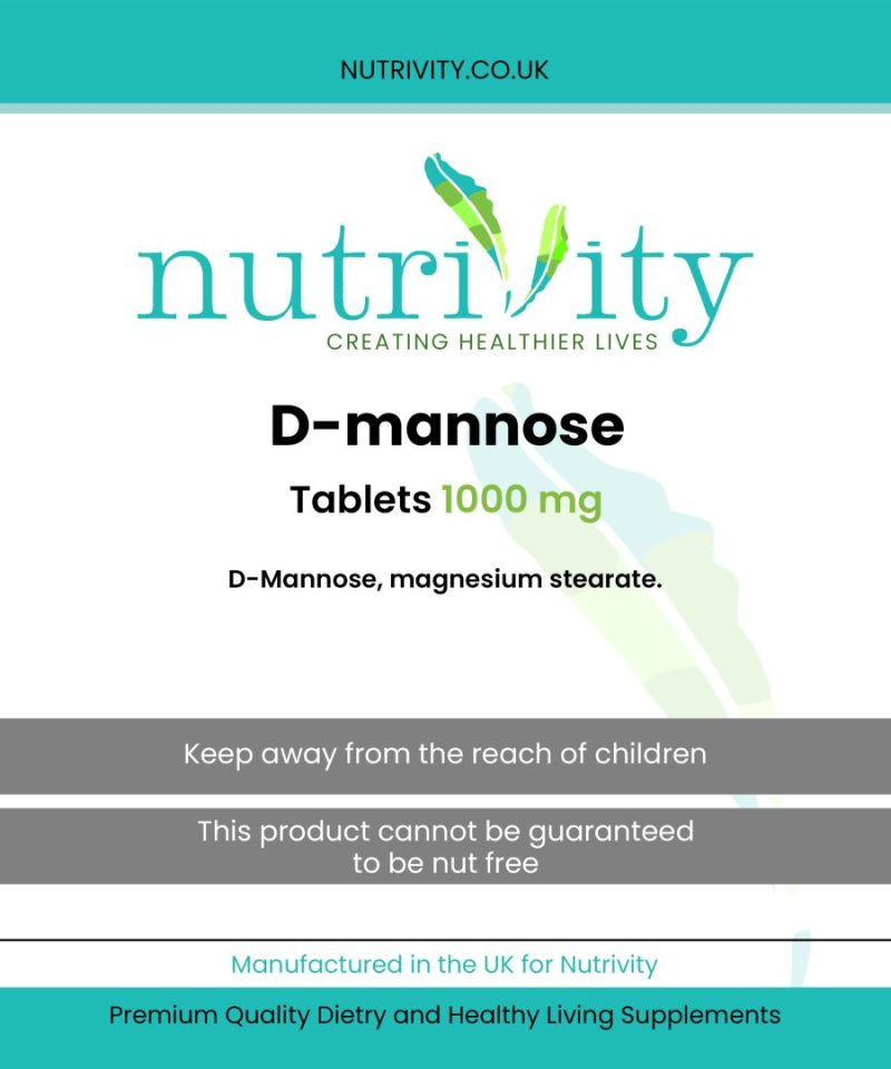 D-Mannose 1000mg Vegan Tablets - Image 4