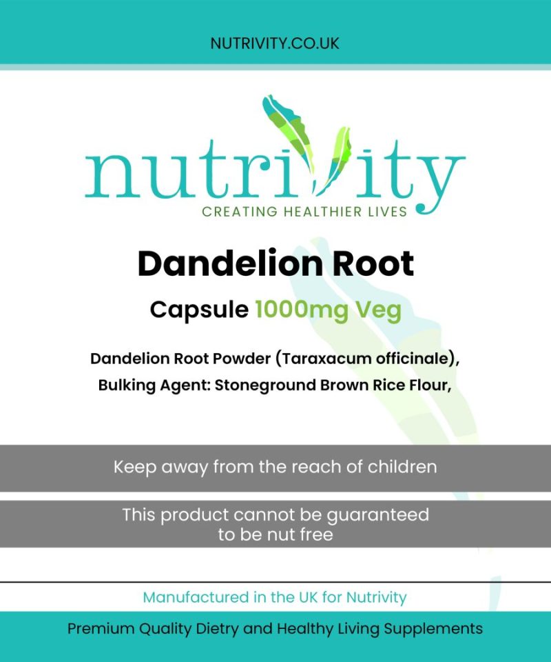 Dandelion Root 1000mg Veg Capsules - Image 4