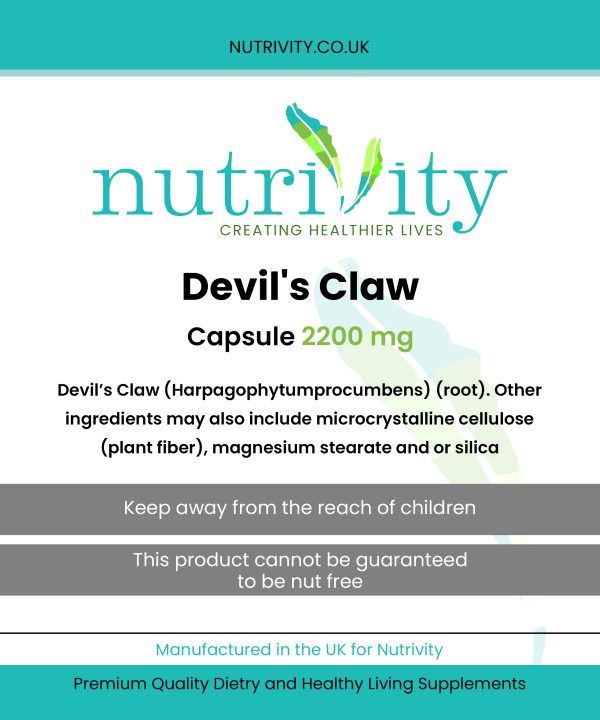 Devil’s Claw 2200mg Veg Capsule Joint Care Joint Health Muscle Pain Back Pain