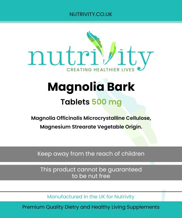 Magnolia Bark 500mg Vegan Tablets Chinese Medicine Anti-inflammatory Antioxidant