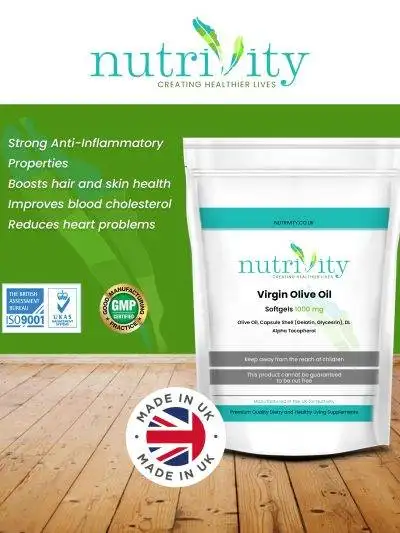 Virgin Olive Oil 1000mg Soft Gels Weight Loss Anti-Inflammatory Antioxidant Heart Health Cardiovascular