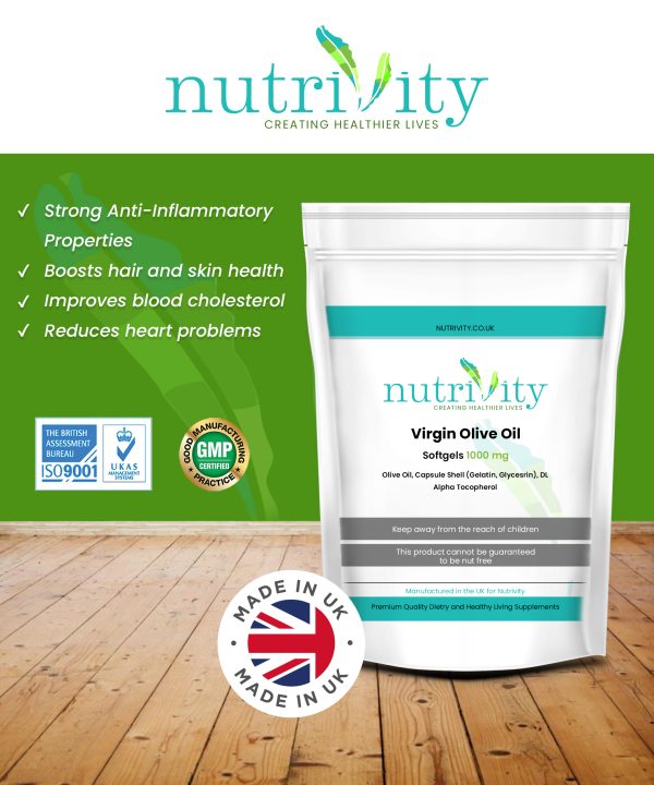 Virgin Olive Oil 1000mg Soft Gels Weight Loss Anti-Inflammatory Antioxidant Heart Health Cardiovascular