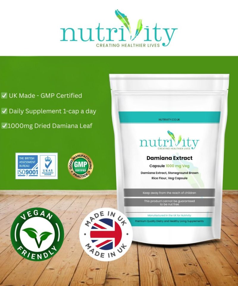 Damiana Veg Capsule UK Made - GMP Certified