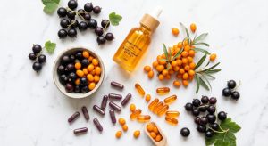 Omega fatty acids for skin health — blackcurrant seed oil and sea buckthorn