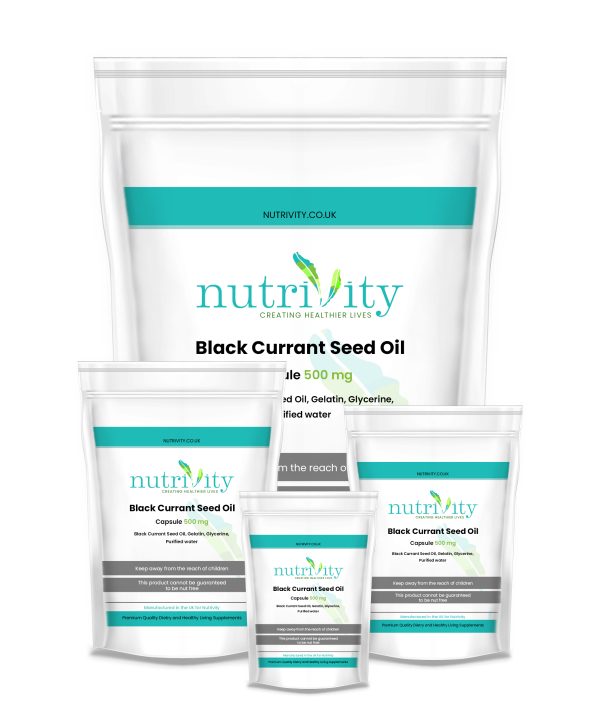 Blackcurrant Seed Oil 500mg Capsules Hair Skin Nails Immune System