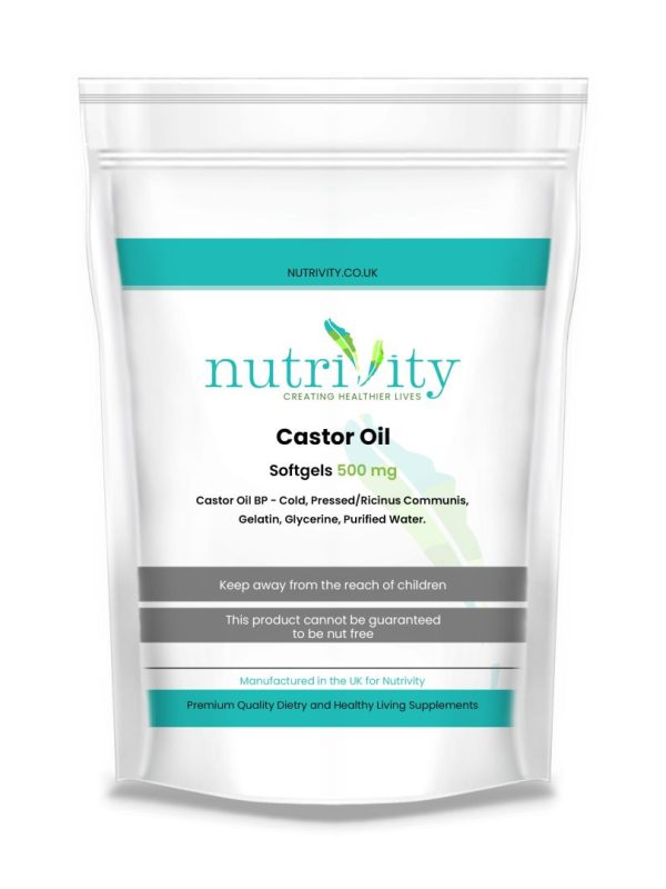 Castor Oil 500mg Soft Gels - Cold Pressed | Pharmaceutical Grade - 120 – 4 Month Supply