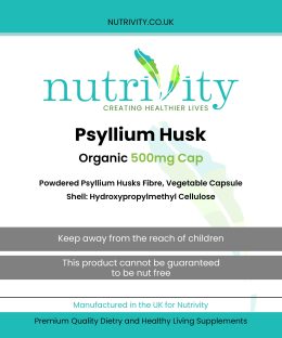 Psyllium Husk 500mg Capsules Digestion Stool Softener Gut Health Dietary Fiber