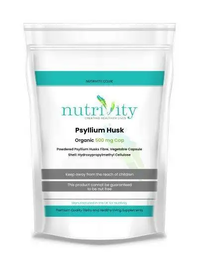 Psyllium Husk 500mg Capsules Digestion Stool Softener Gut Health Dietary Fiber