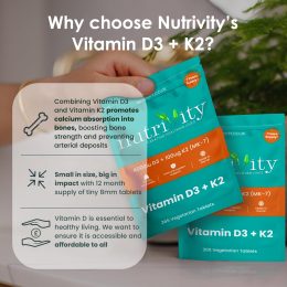 Vitamin D3 4000 IU + Vitamin K2 MK7 100µg | 12 Months Supply (365 Vegan Tablets) - Image 3
