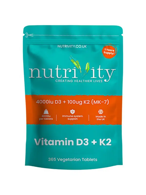 Vitamin D3 4000 IU + Vitamin K2 MK7 100µg | 12 Months Supply