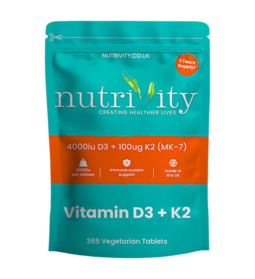 Vitamin D3 4000 IU + Vitamin K2 MK7 100µg 12 Months Supply