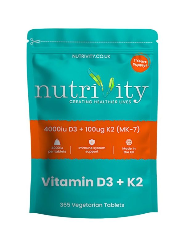 Vitamin D3 4000 IU + Vitamin K2 MK7 100µg 12 Months Supply
