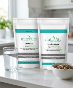 Nutrivity digestive supplements — Psyllium Husk and Castor Oil pouches
