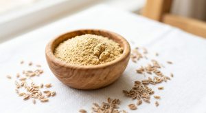 Psyllium husk fibre supplement for digestive regularity and bloating relief