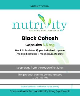 Black Cohosh Root 6.5mg Capsules – Natural Menopause Relief by Nutrivity