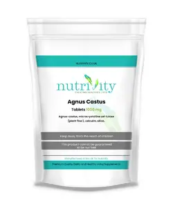 Agnus castus PMS supplement UK — Nutrivity 1000mg vegan tablets