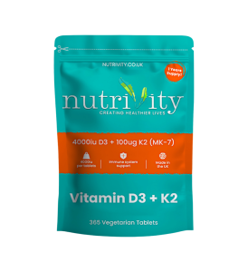 Nutrivity Vitamin K2 MK7 supplement UK — 100mcg per tablet