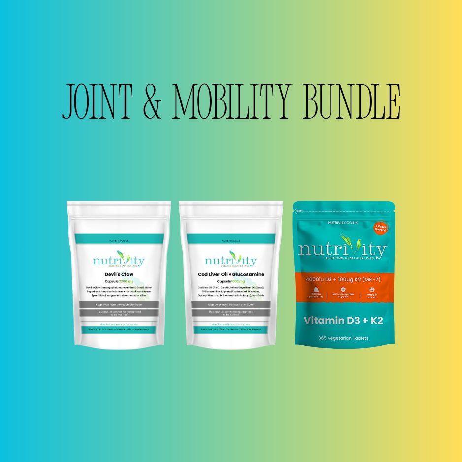Joint + Mobility Bundle — Devil's Claw 2200mg + Cod Liver Oil, Omega 3 &amp; Glucosamine &amp; Vitamin D3 + K2